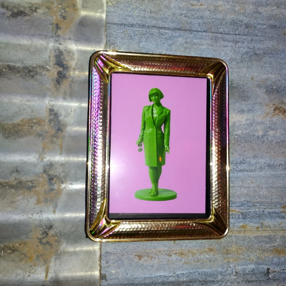 Sexy Roaring 20's Flapper In Business Suit Plastic Army Man Framed Art Print - Picture 1 of 1